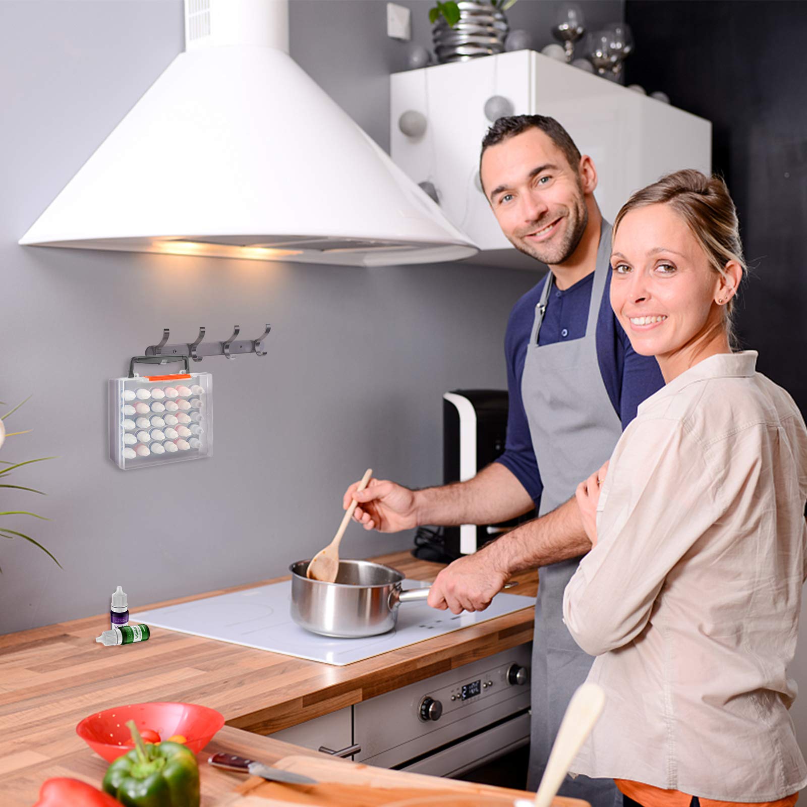 ALCYON Food Coloring Bottle Storage Organizer Case Compatible with Cake Food Coloring Set, Food Grade Vibrant Liquid Dye Container Box Holds 30 Bottles (Box Only) - Image 7