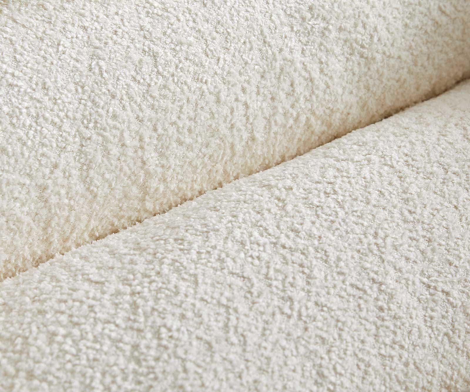 DeLife Chaise-à-Bascule Nube-Flex Pied Cantilever Rond Noir bouclé Blanc Ressorts ensachés