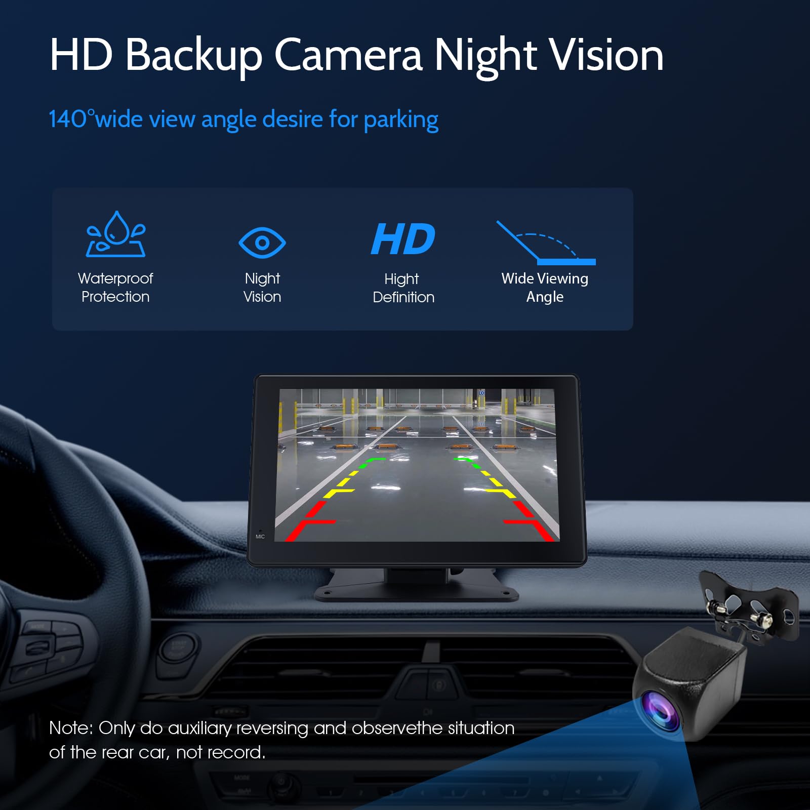 Haudio Schermo Per Auto,Carplay Wireless Andriod Auto,Touchscreen da 7 Pollici con 1080P Retrocamera Auto,Bluetooth|Mirror Link|AUX|FM Autoradio senza fili Compatibile con Tutti i Veicoli