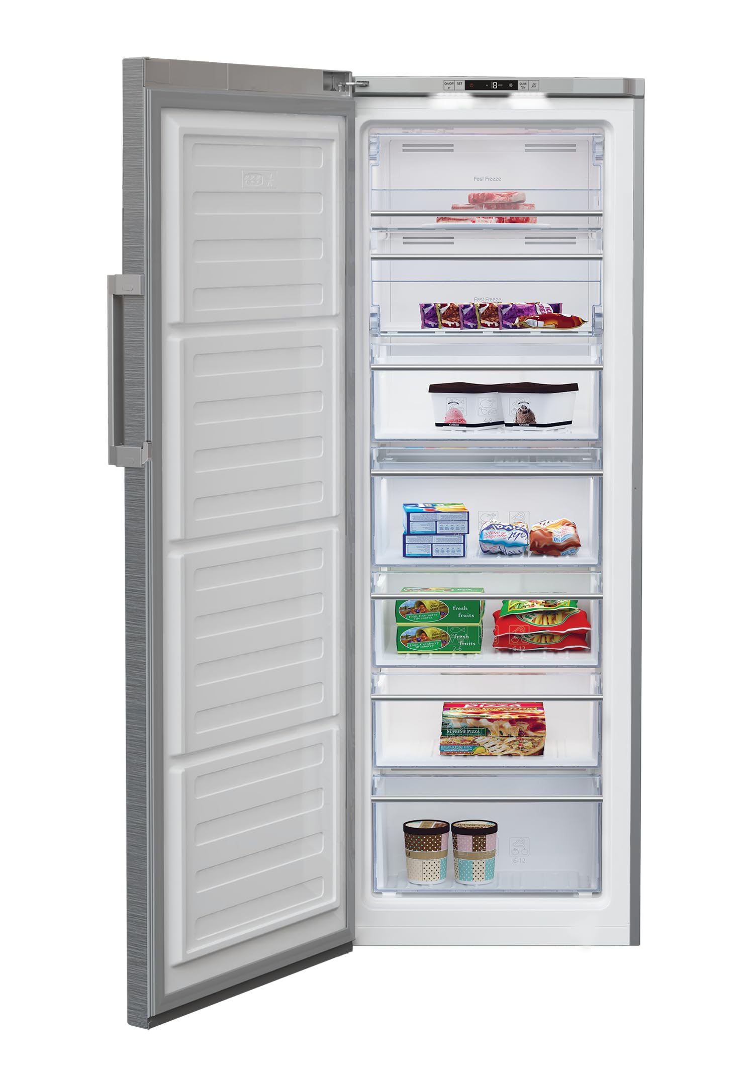 Beko RFNE290T45XPN freistehender Gefrierschrank, ProSmart Inverter Kompressor, 5 Gefrierschubladen, 2 Gefrierfächer, 256 l Gesamtrauminhalt