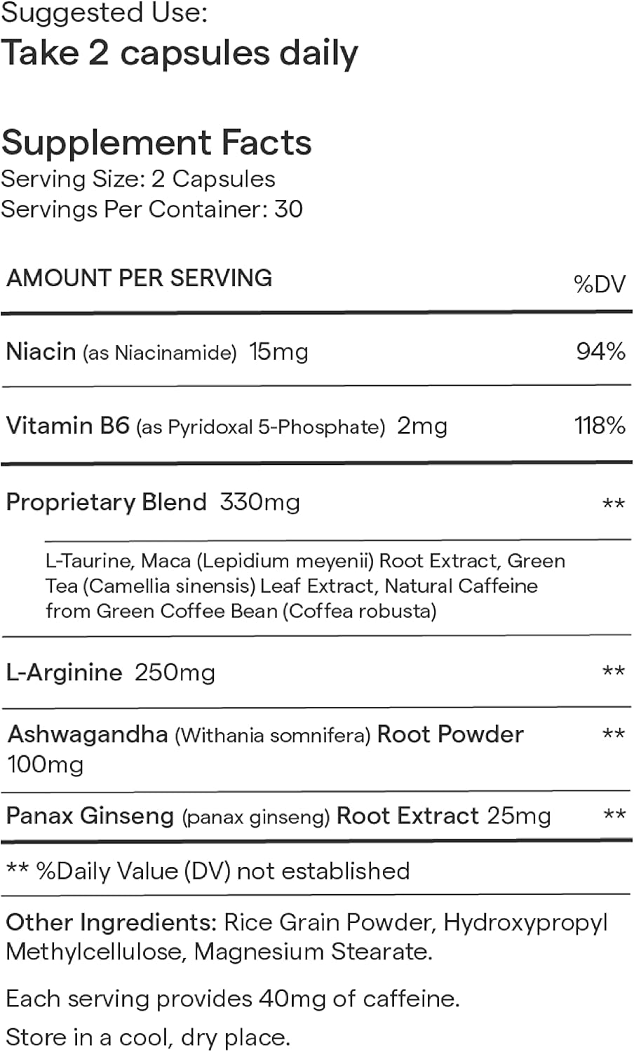 Rae Wellness in The Mood - Support Your Energy with Ginseng, Ashwagandha, Maca and More - Support Vitality and Blood Flow - Vegan, Non-GMO, Gluten-Free - 60 Caps (Pack of 1)