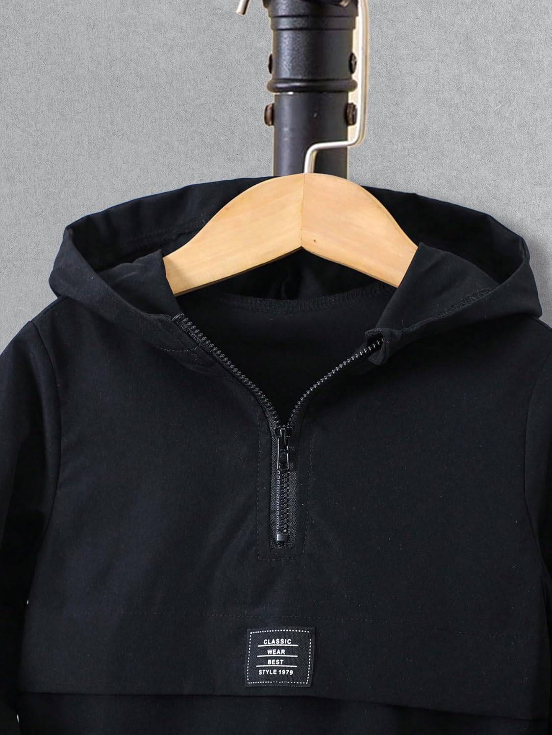 2 Pieces Kids Boys Tracksuit Quarter Zip Up Pullover Athletic Hoodie Jacket and Jogger Pants Sportswear Set for 4-7Y - Image 2