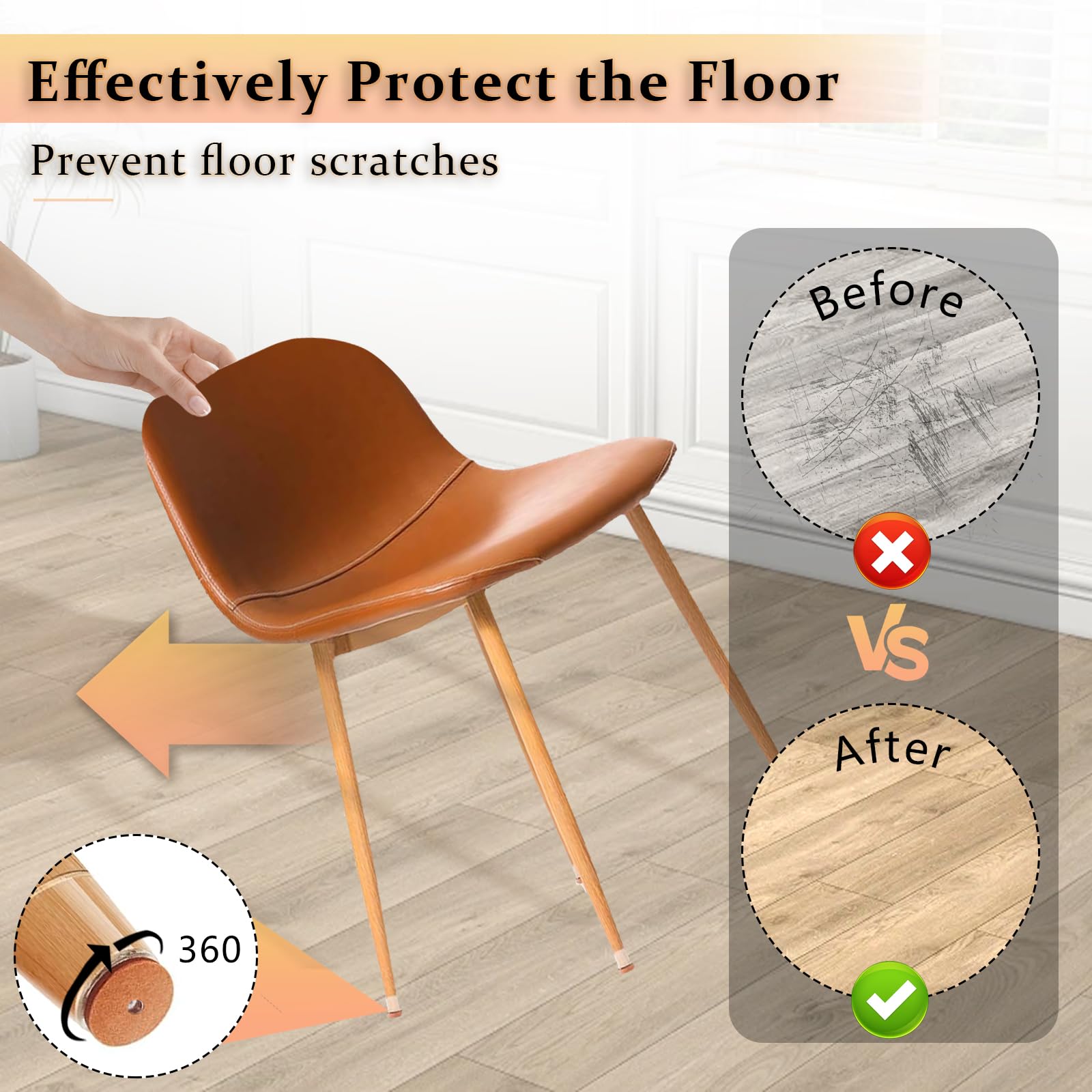 18pcs Chair Leg Floor Protectors, Silicone Chair Leg Covers - Image 3