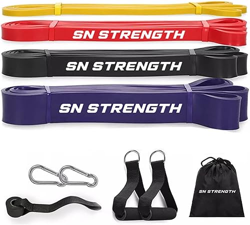SN Strength Bandas de resistencia de ejercicio prémium para asistencia de dominadas o bandas de resistencia, para entrenamiento en casa, garaje,