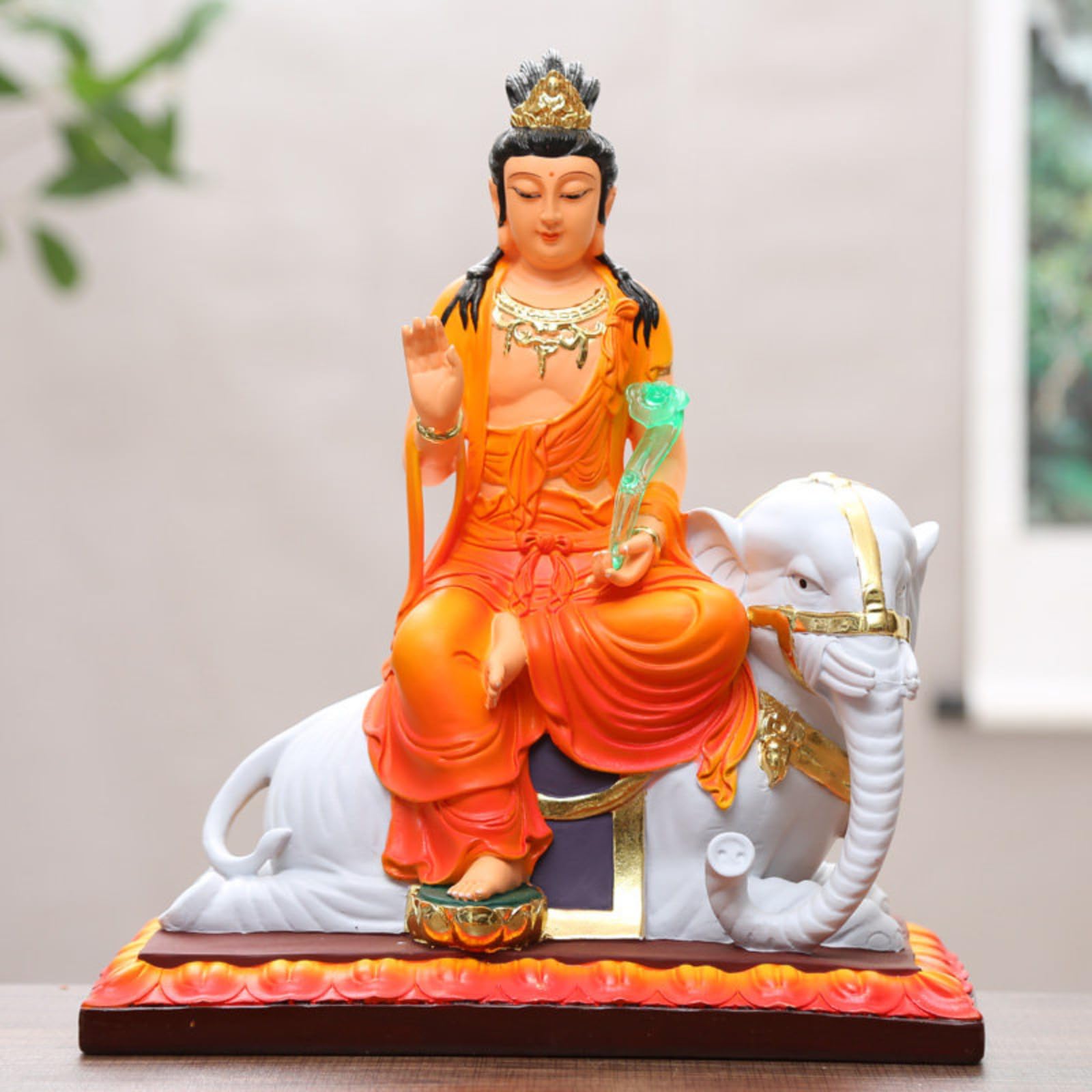 Aottsd Sakyamuni Buddha Statue Brass Household Tabletop Enshrine Sculpture 30Cm