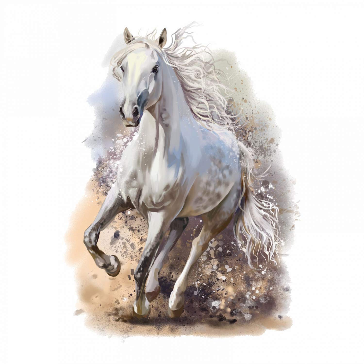 179 Wandtattoo Pferd weiß - Mädchen Kinderzimmer Sticker Aufkleber weiß Pferde reiten Pony Wandbild Wanddeko Wandsticker Größe 1200 x 1650 mm
