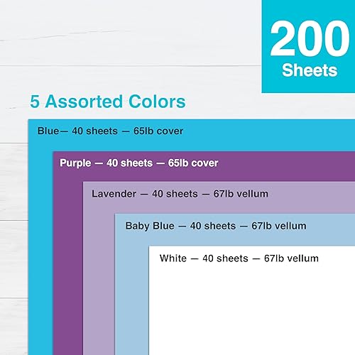 Miniatura 4 de Printworks Winter Wonderland - Cartulina de 5 colores surtidos, núcleo sólido, 200 hojas, 8.5 x 11 pulgadas (00599)