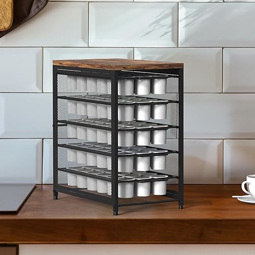 Vista 7 de Cajón de cápsulas de café para K Cups 90 cápsulas, soporte para tazas K, organizador de cajones para estación de café, 5 tazas K, soporte