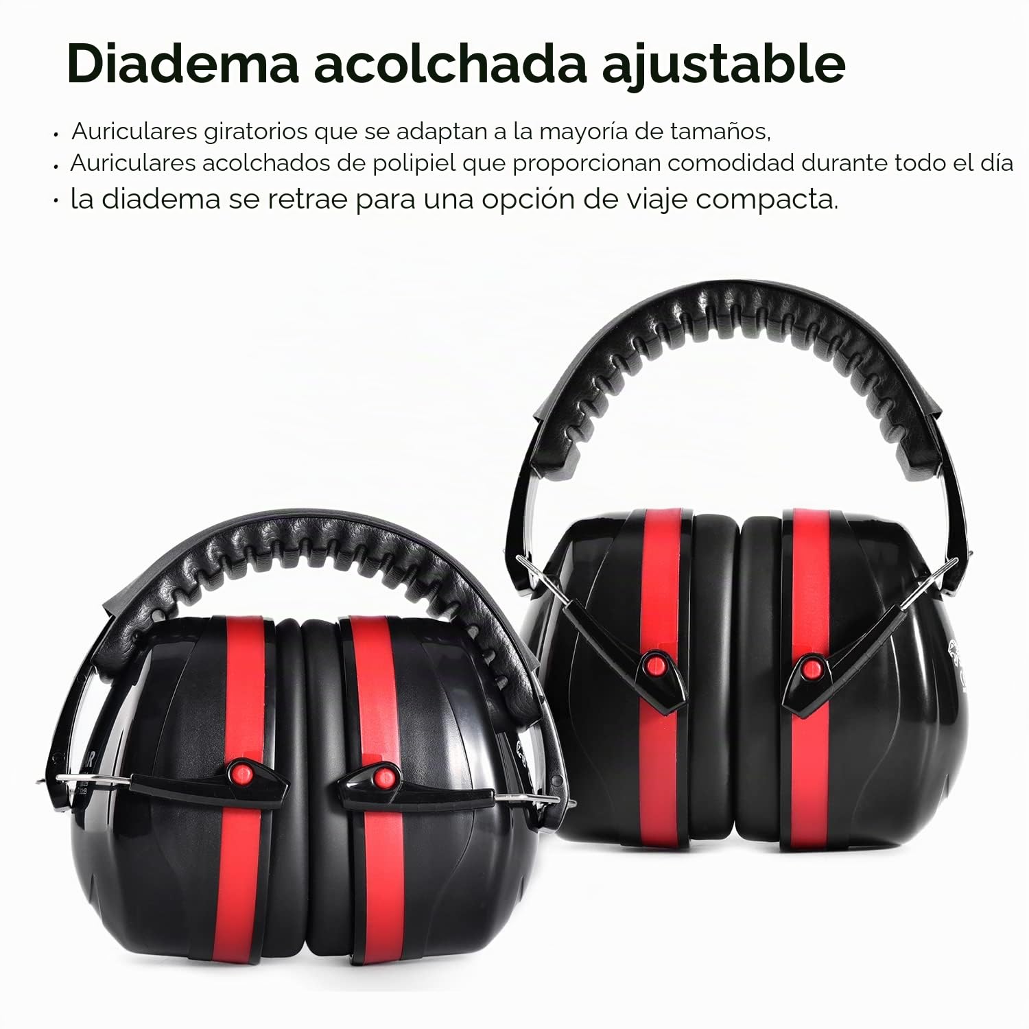 SAFEYEAR Orejeras de seguridad Basics Orejeras de seguridad de reducción de ruido para disparos, maquinaria de construcción, cortar, lectura, diadema ajustable para adultos, hombres y mujeres