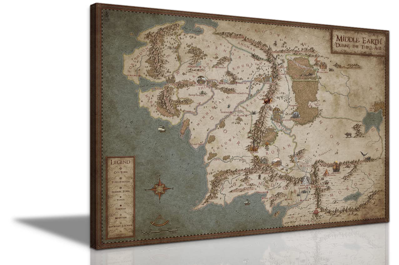 Buy Middle Earth Lord of The Rings Wall Art Middle Earth Lord of The