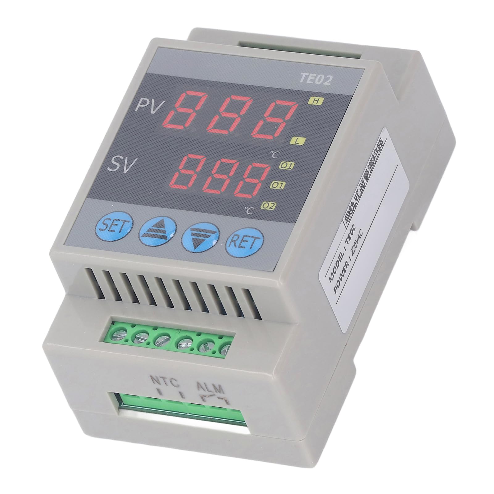 Controlador de Temperatura Micro de Carril DIN Módulo de Termostato con Pantalla Digital 220VAC de Alta Precisión para Control de Temperatura
