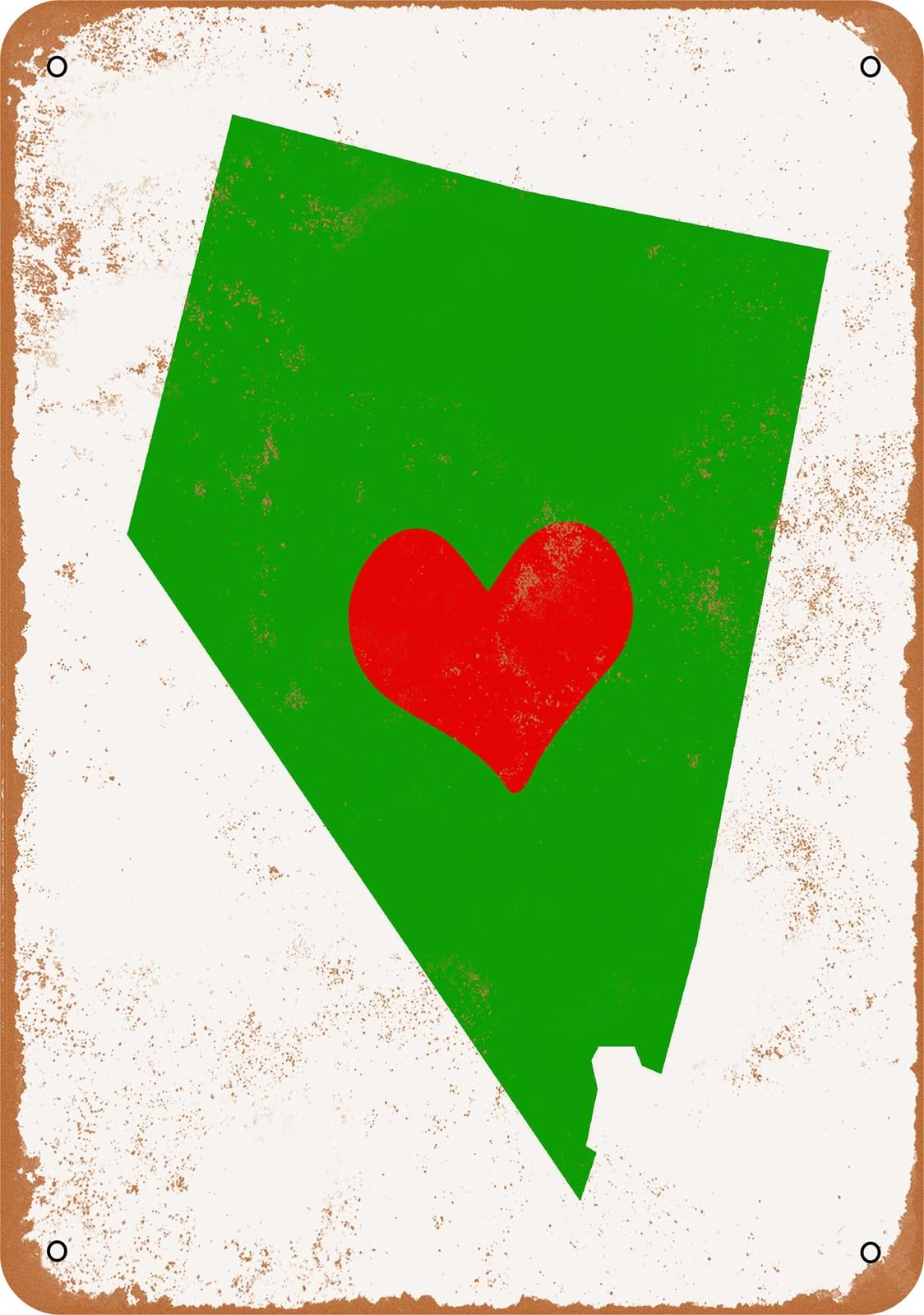 Miaomansenstore Metal Sign - Love Heart Nevada - Vintage Look Home Decor