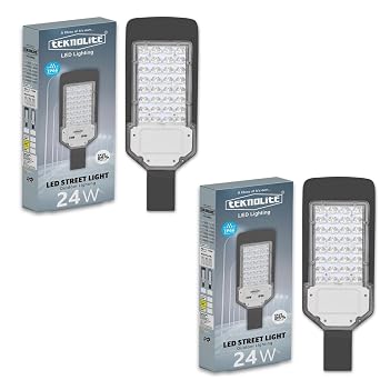 24W LED Street Light (Cool White) Outdoor Lights | IP65 Waterproof Aluminium Body | Energy-Efficient Outdoor LED Light for Roads, Gardens, Society Gates & Outdoor Areas Pack of 2