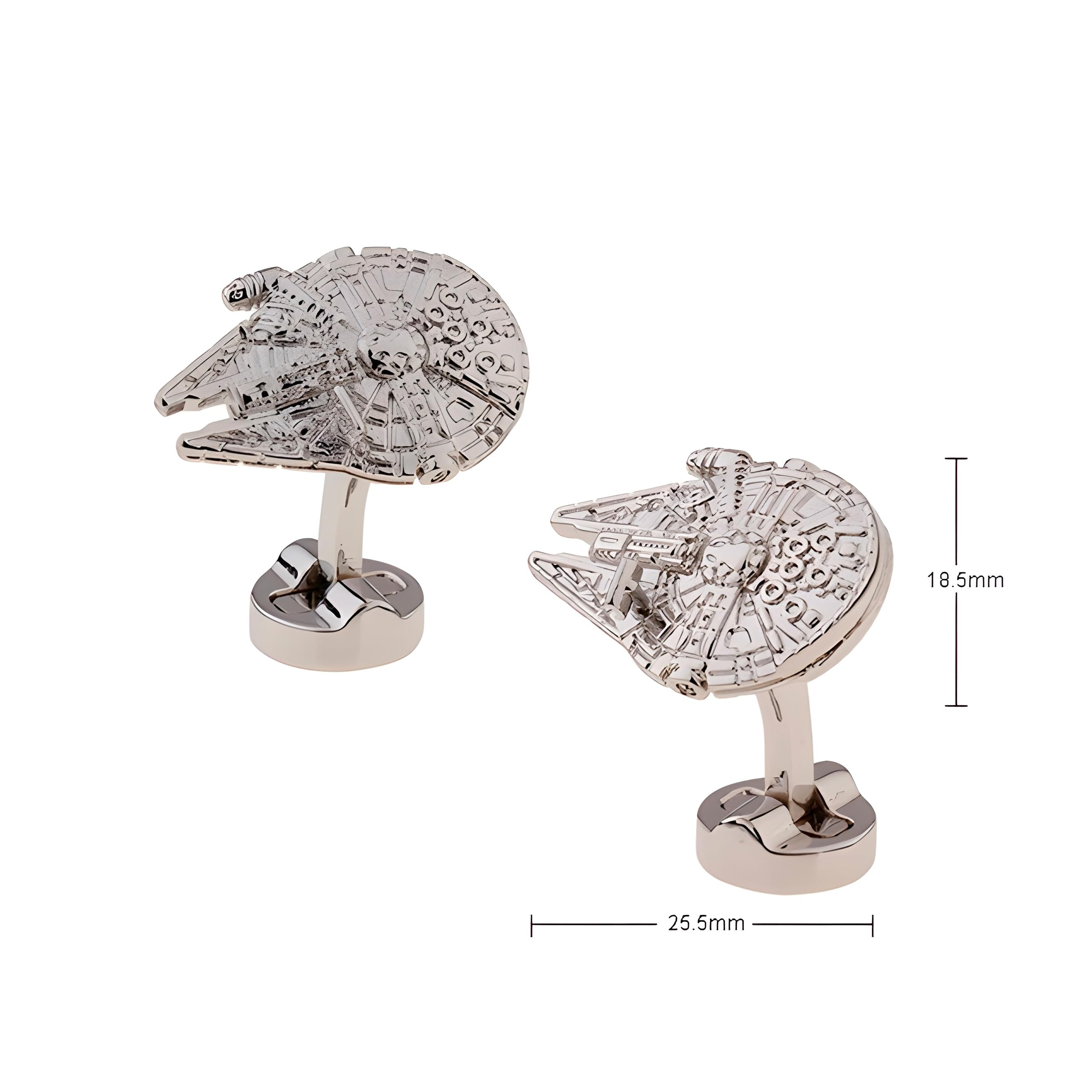 Gemelos de Boda Nave Espacial del Cine en Plateado | Gemelos Originales Para Camisas | Para Hombres y Niños | Regalos Para Bodas, Comuniones, Bautizos y Otros Eventos