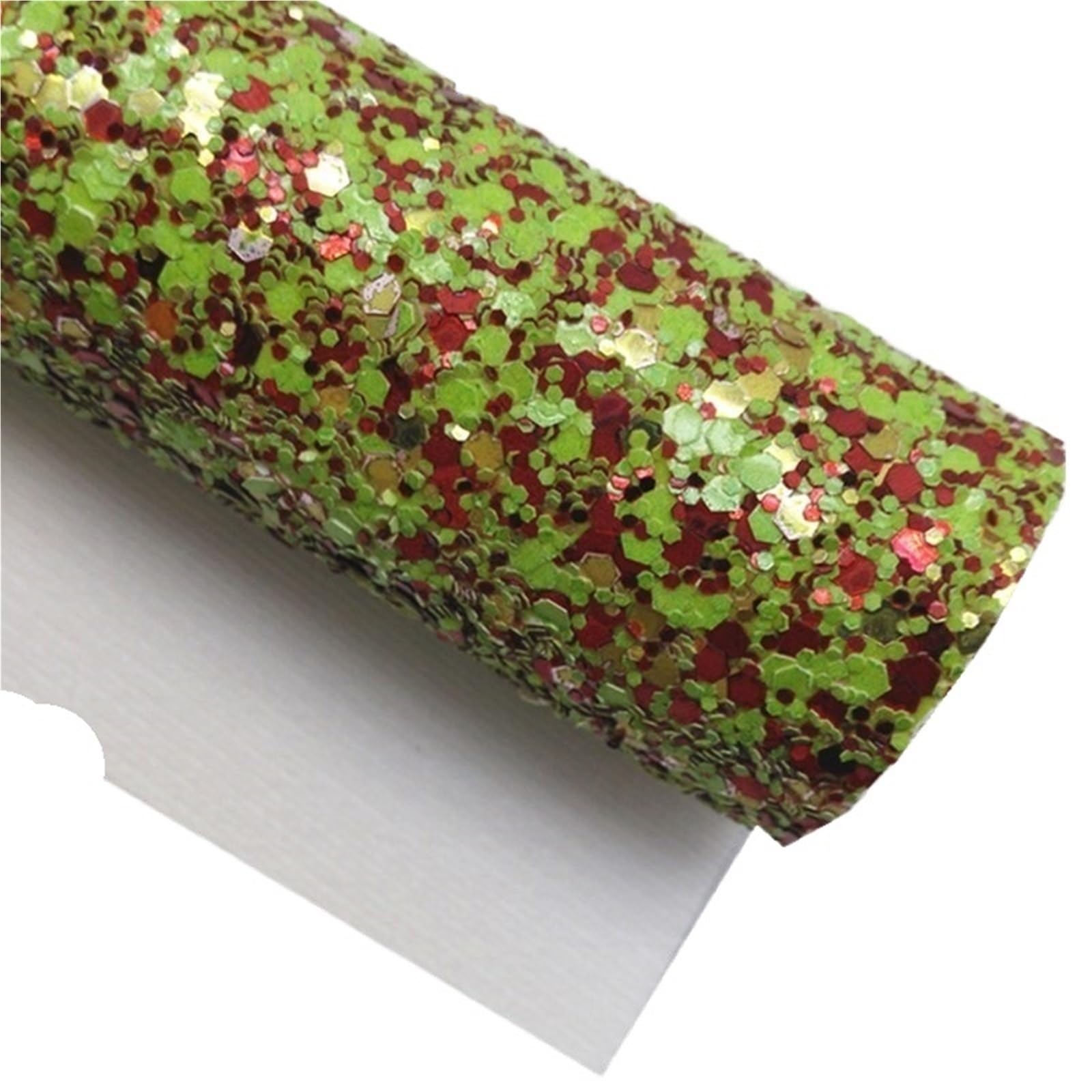 Tela de vinilo sintético con base fieltro cuero purpurina gruesa roja for manualidades, lazos, bolsos, mini rollo 30 x 134 cm para manualidades(7-30X134CM)