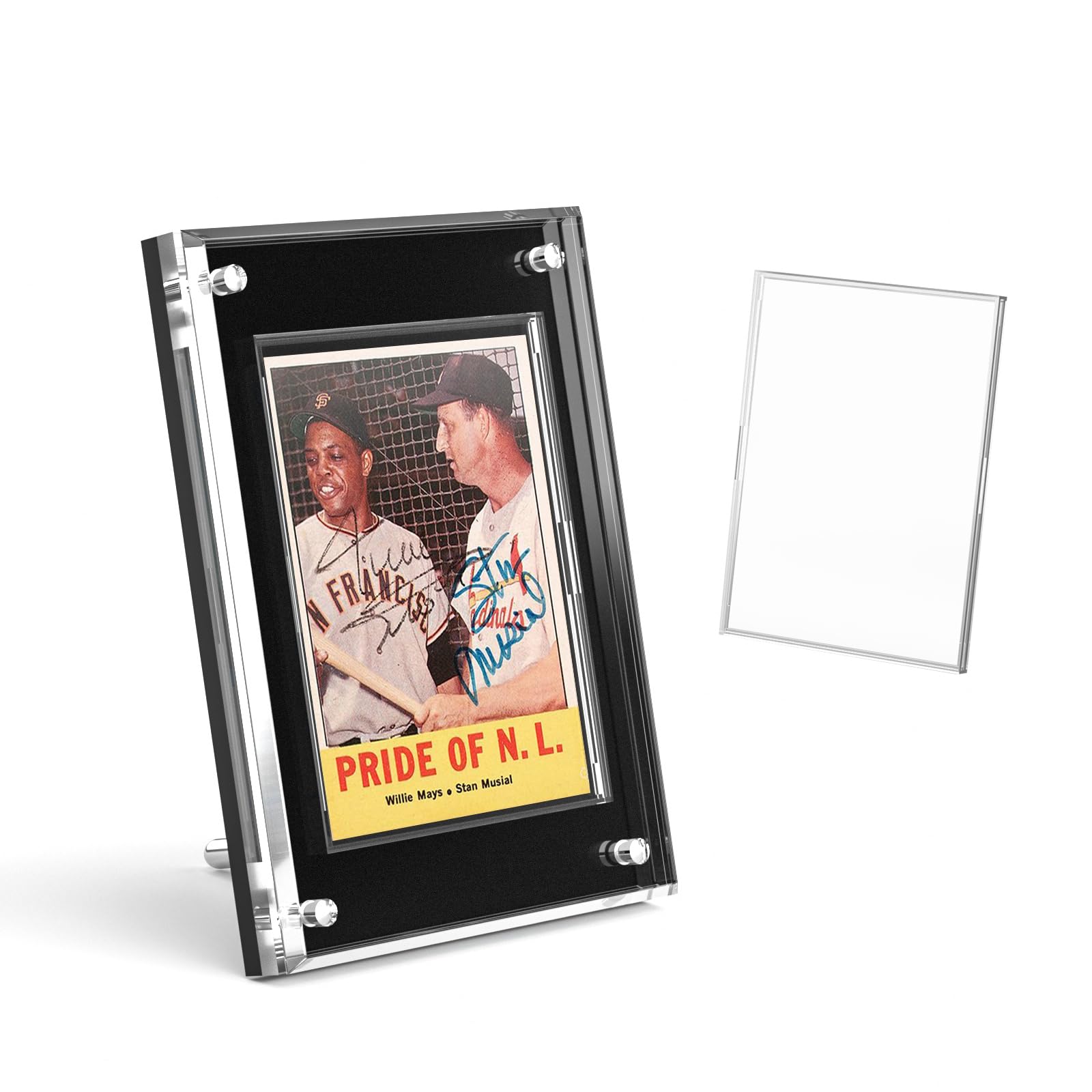 Acrylic Trading Card Display Frame Magnetic Card Holder Case with Stand & Inner