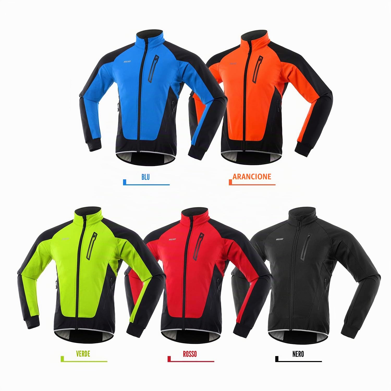 Lixada Uomini Ciclismo Giacca Impermeabile Antivento Termico Pile Ciclismo Jersey MTB Bicicletta Equitazione Corsa Autunno Inverno Giacca Cappotto Adatto per Ciclismo Corsa Alpinismo