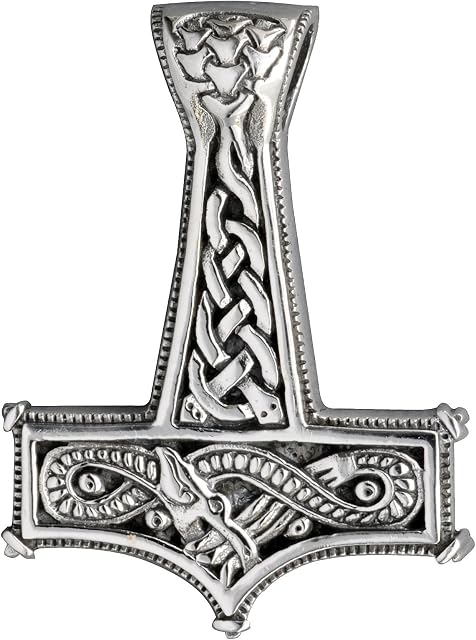 THORS HAMMER Silver Pendant Viking Midgard Serpent 925 Sterling 16 g BELDIAMO