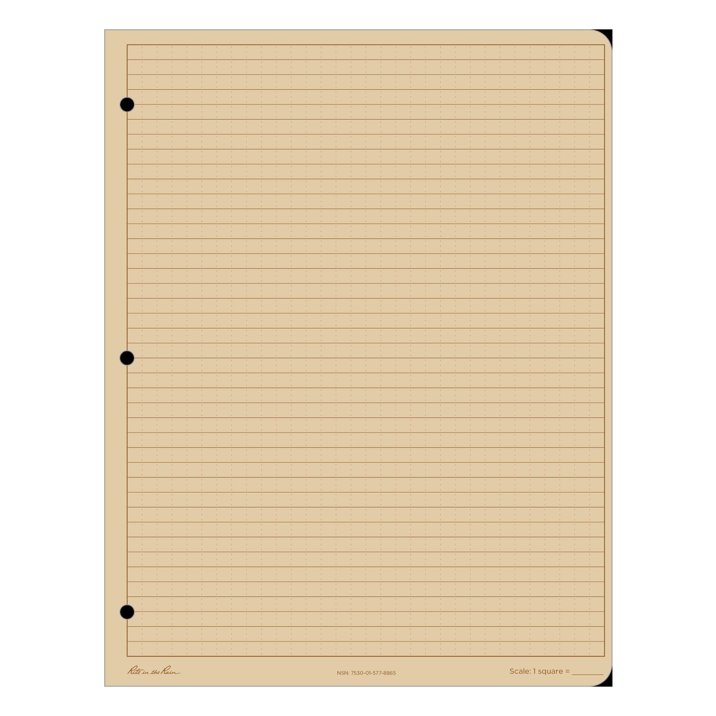 Rite in the Rain Feuilles de papier résistant aux intempéries, 21,6 x 27,9 cm, 32#, motif universel, lot de 100 feuilles (n° 982T-MX)