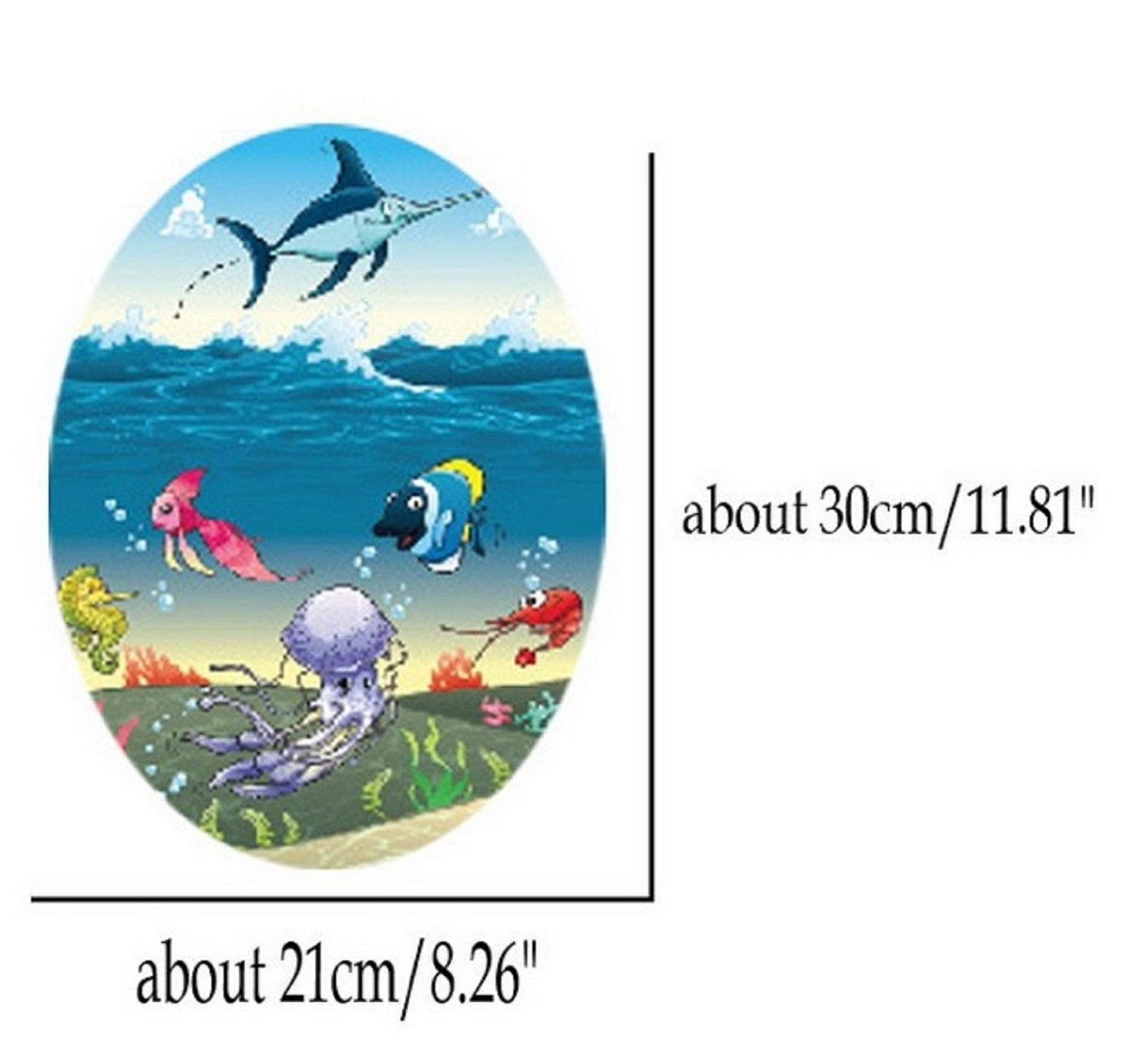 JAAMSO ROYALS Sea Creatures Toilet & Bathroom Toilet Tub, Toilet Commode Decor Wall Sticker M1-15 1