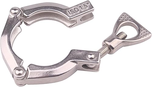 Miniatura 6 de DERNORD Abrazadera sanitaria de tres segmentos de 1,5 pulgadas de acero inoxidable 304 tri abrazadera trébol (abrazadera de tr 1,5 pulgadas))