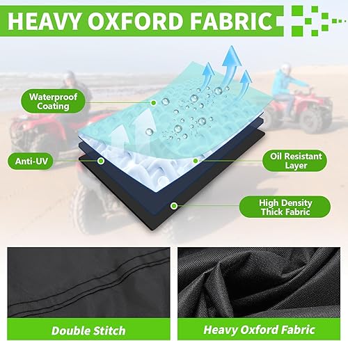 Miniatura 4 de COVERVIN Cubierta impermeable para cuatrimotos, material Oxford 420D, cubierta de almacenamiento de lado a lado, protección al aire libre (XXL,