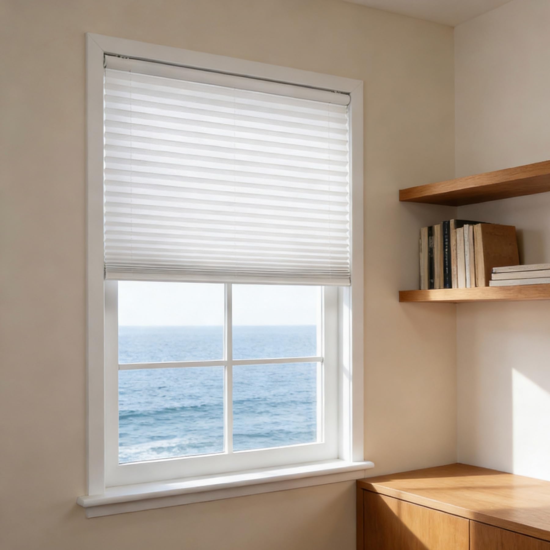Store plissé protection solaire efficace pour chambre et salon