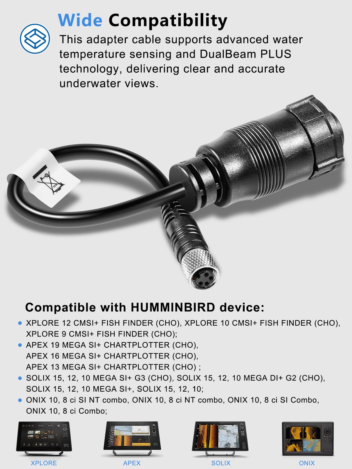 Remplacement pour 1852073 MKR-US2-13 Câble adaptateur universel Sonar 2