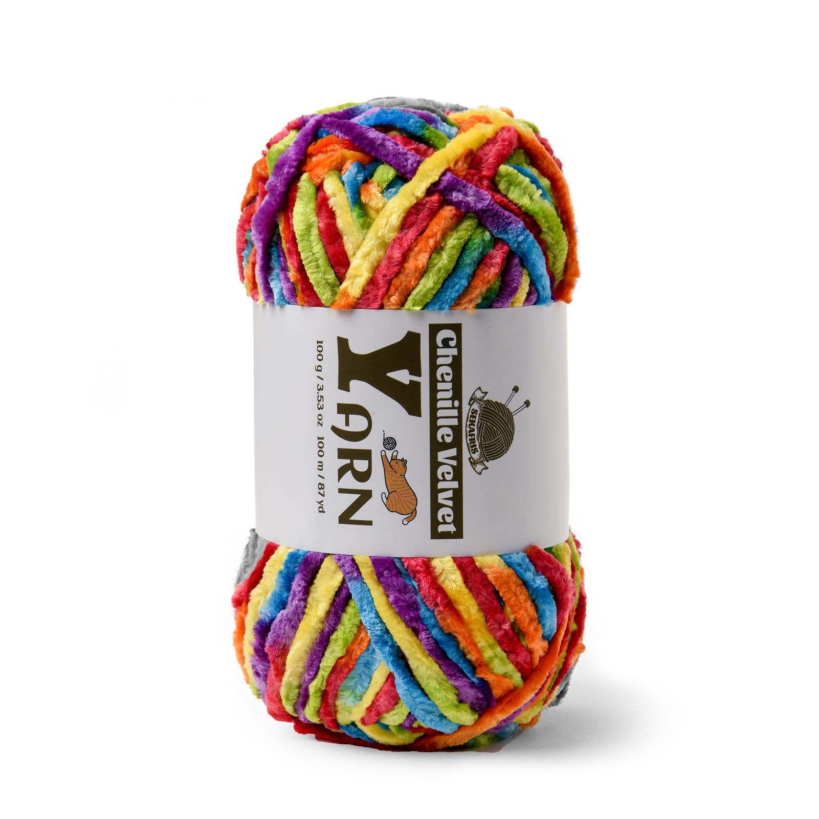 Chenille Crochet Rainbow Yarn 1 Pack