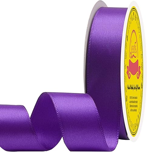 Miniatura 885 de Cinta de satén verde esmeralda de doble cara de 1-1/2 pulgadas x 50 yardas, cinta de poliéster verde esmeralda para envolver regalos, muy adecuada