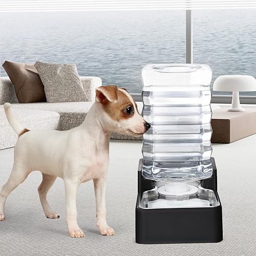 Miniatura 7 de RIZZARI Dispensador de agua para mascotas de acero inoxidable cuenco de gravedad automático a prueba de fugas de 7 litros grande para gatos perros