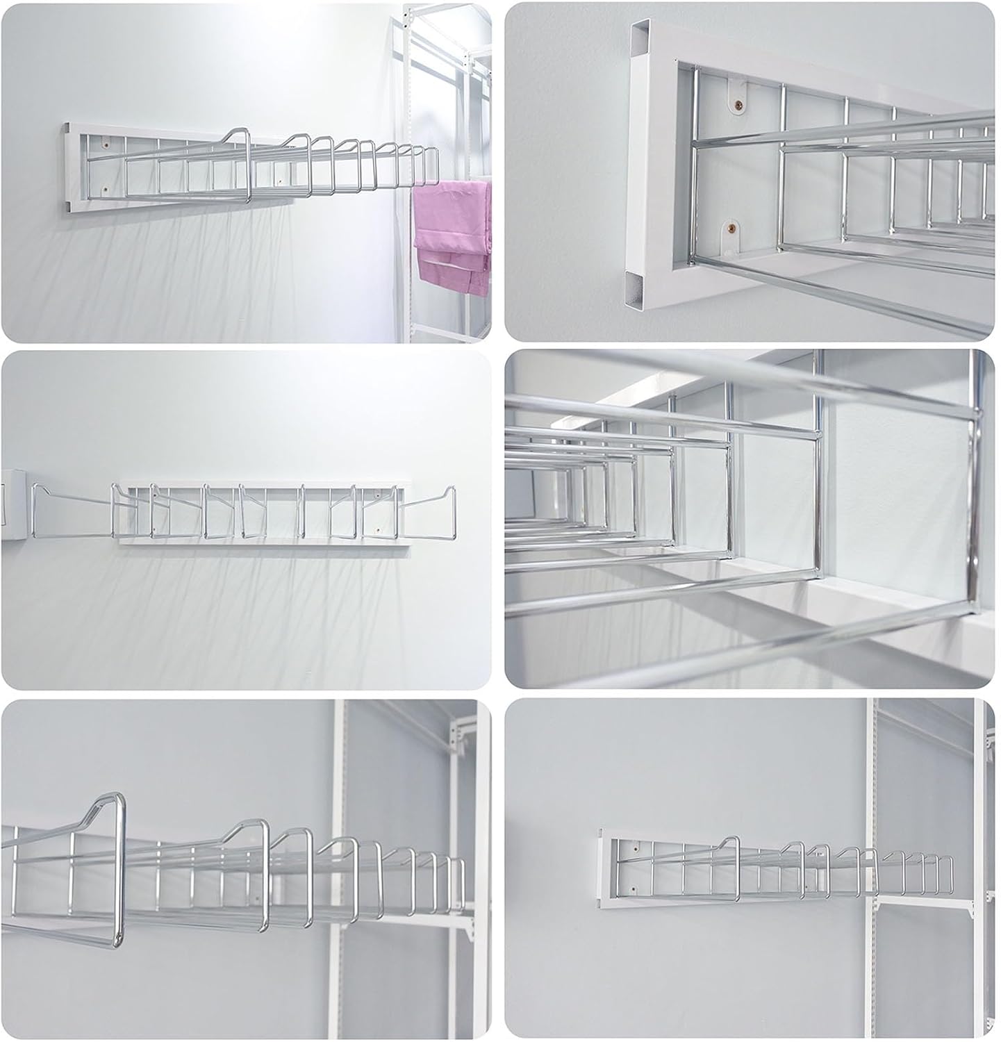 Textile Fabric Storage Rack Metal Scarf Display Stand with Swing-Out Hooks, Wall-Mounted Scarf Display Rack Belt Shawl Hijab Organizer for Boutique Display, Co(One Color-9 Hooks