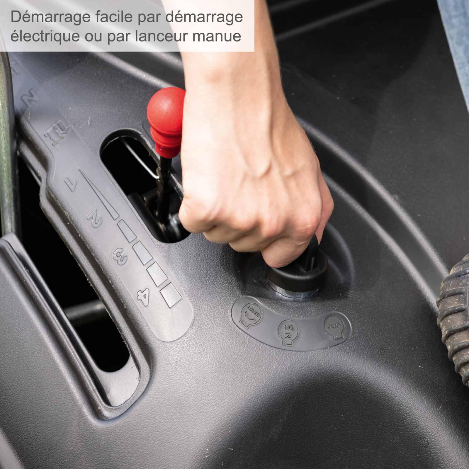 Scheppach Tondeuse Thermique MR196-61 | Autoportée & Démarrage électrique |6,5 CV| Largeur de Coupe 61cm | 5 Positions |Ramassage 150 L| 4 Marche Avant- 1 Marche arrière | Lame supp. + Huile Incluse