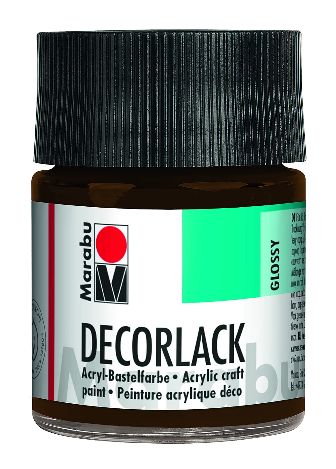 Marabu Vernice Acrilica Decorativa - Marrone Scuro 045, 50 Ml - Made In Germany