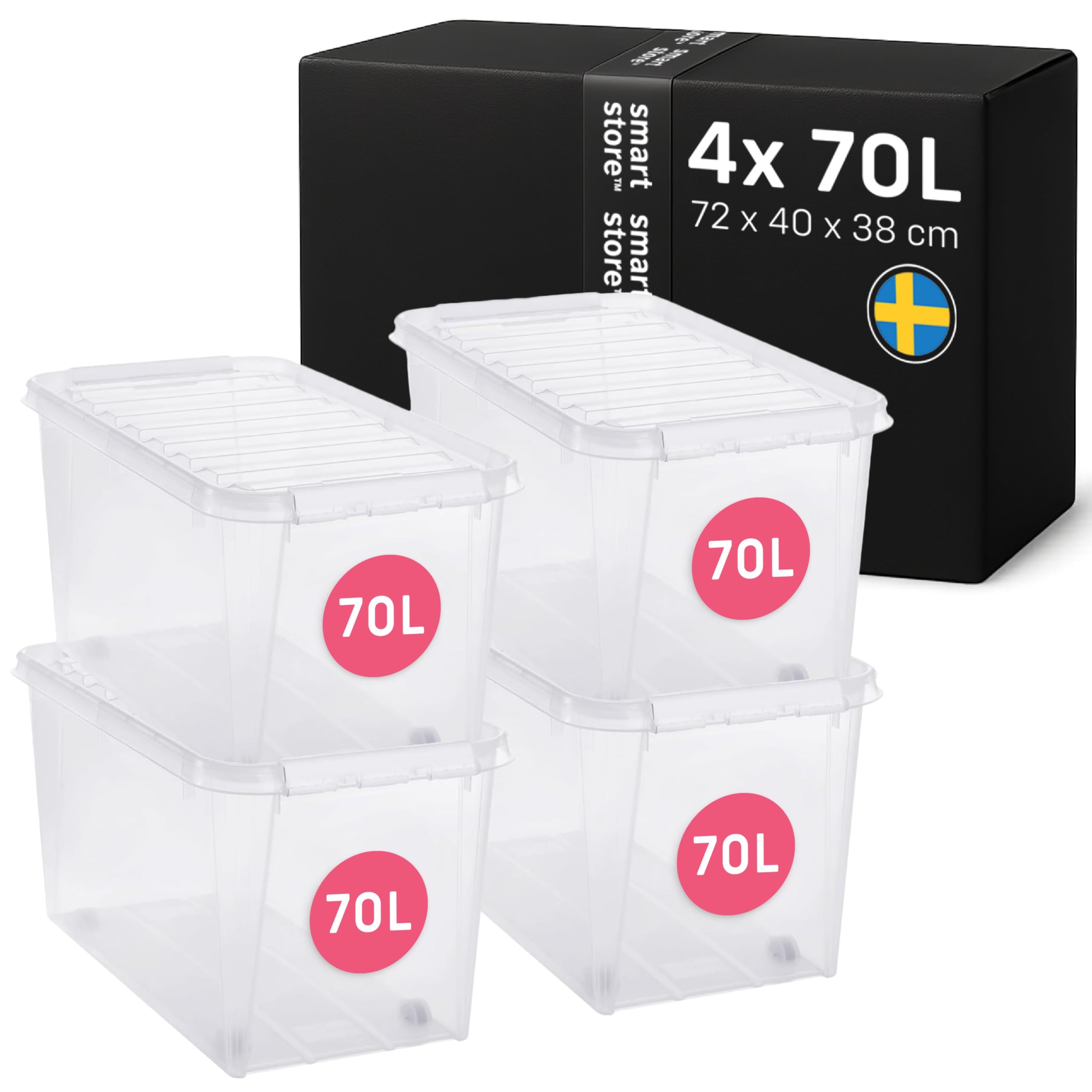 SmartStore Aufbewahrungsbox 3,5L - Stapelbare Kunststoffbox Mit Deckel