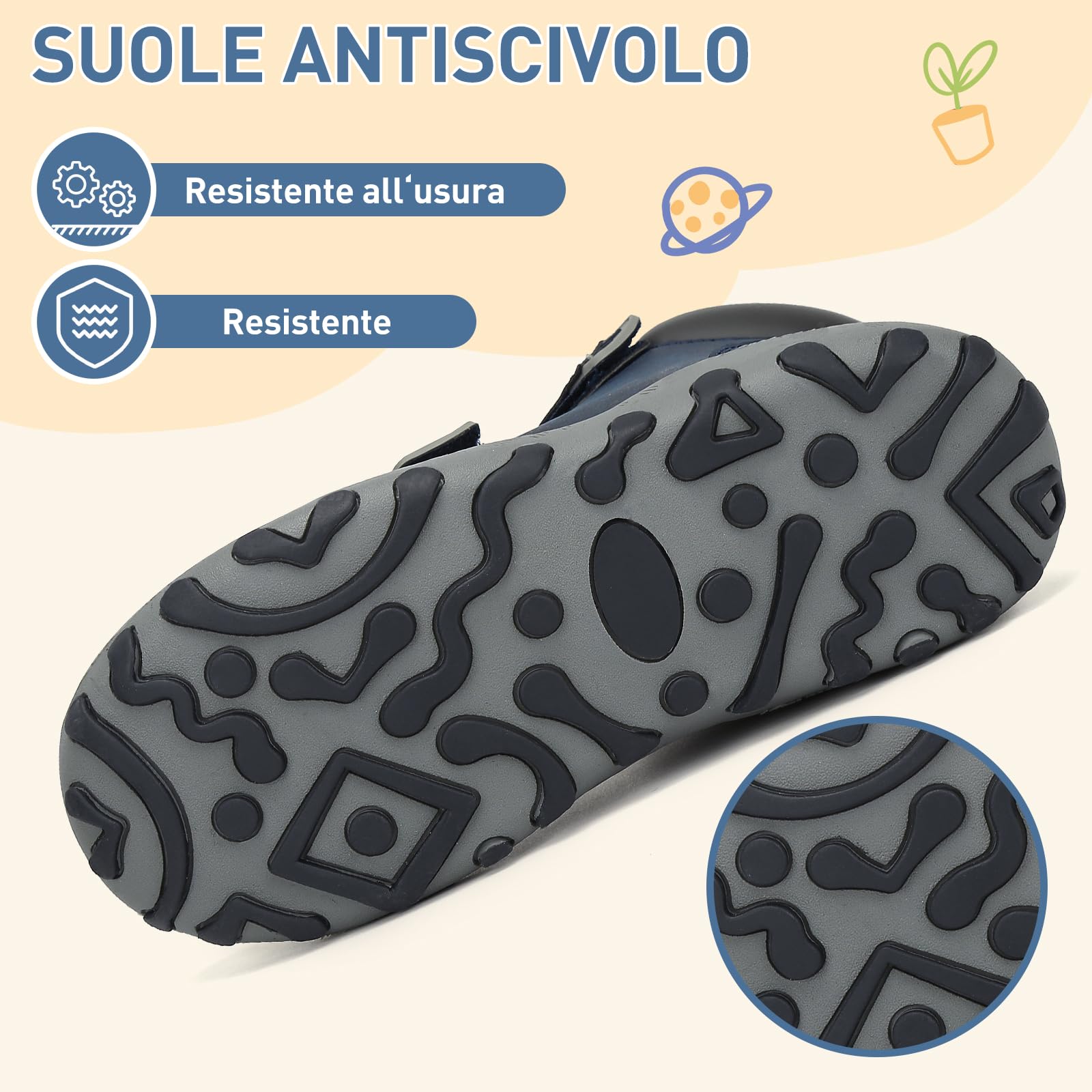 Mishansha Scarpe Invernali Bambini Stivaletti Neve Blu Scuro 26EU