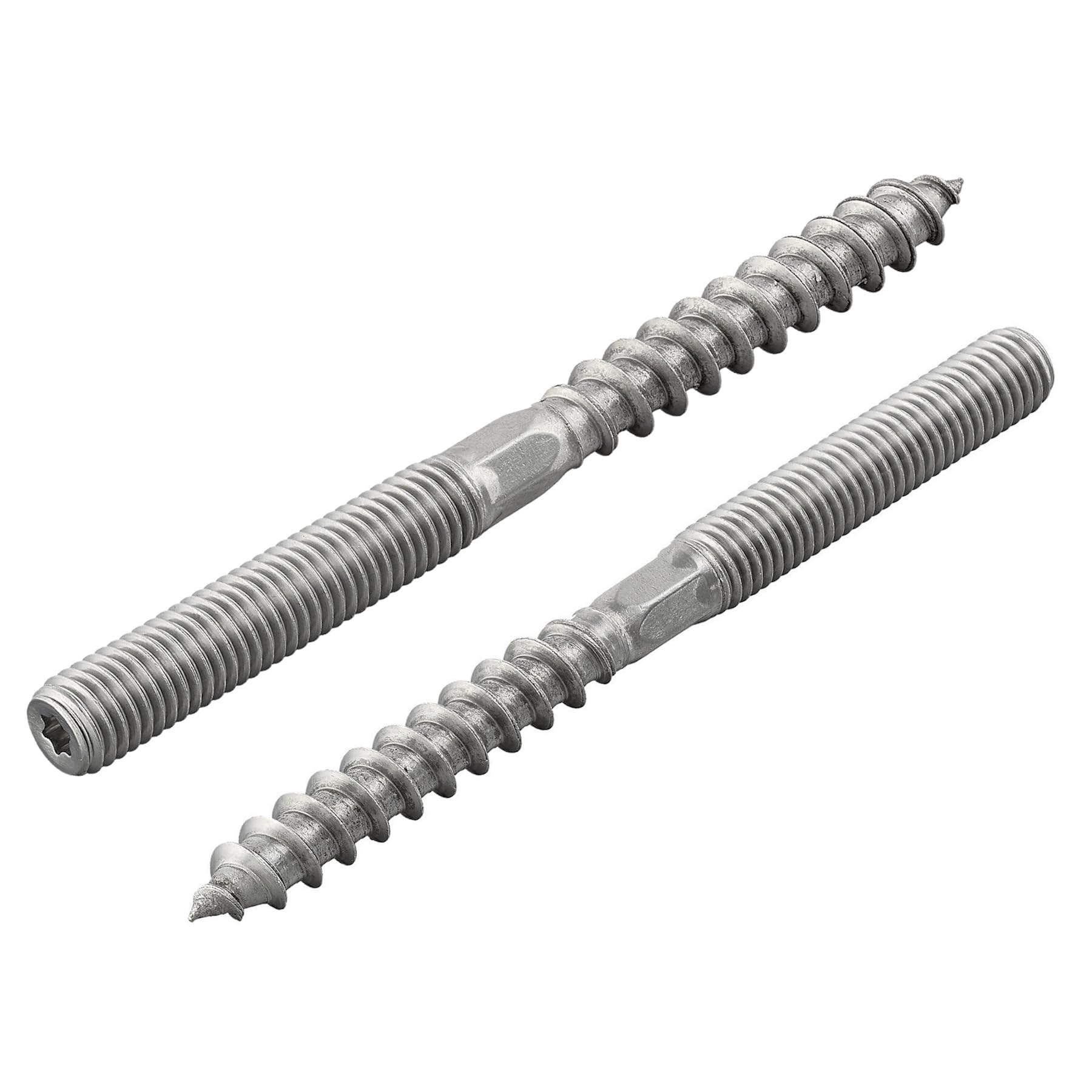Viti prigioniere con attacco Torx (TX), in acciaio inox A2/V2A, vite a doppia filettatura, perni a vite, vite per legno (M6 x 80 mm, 10 pezzi)