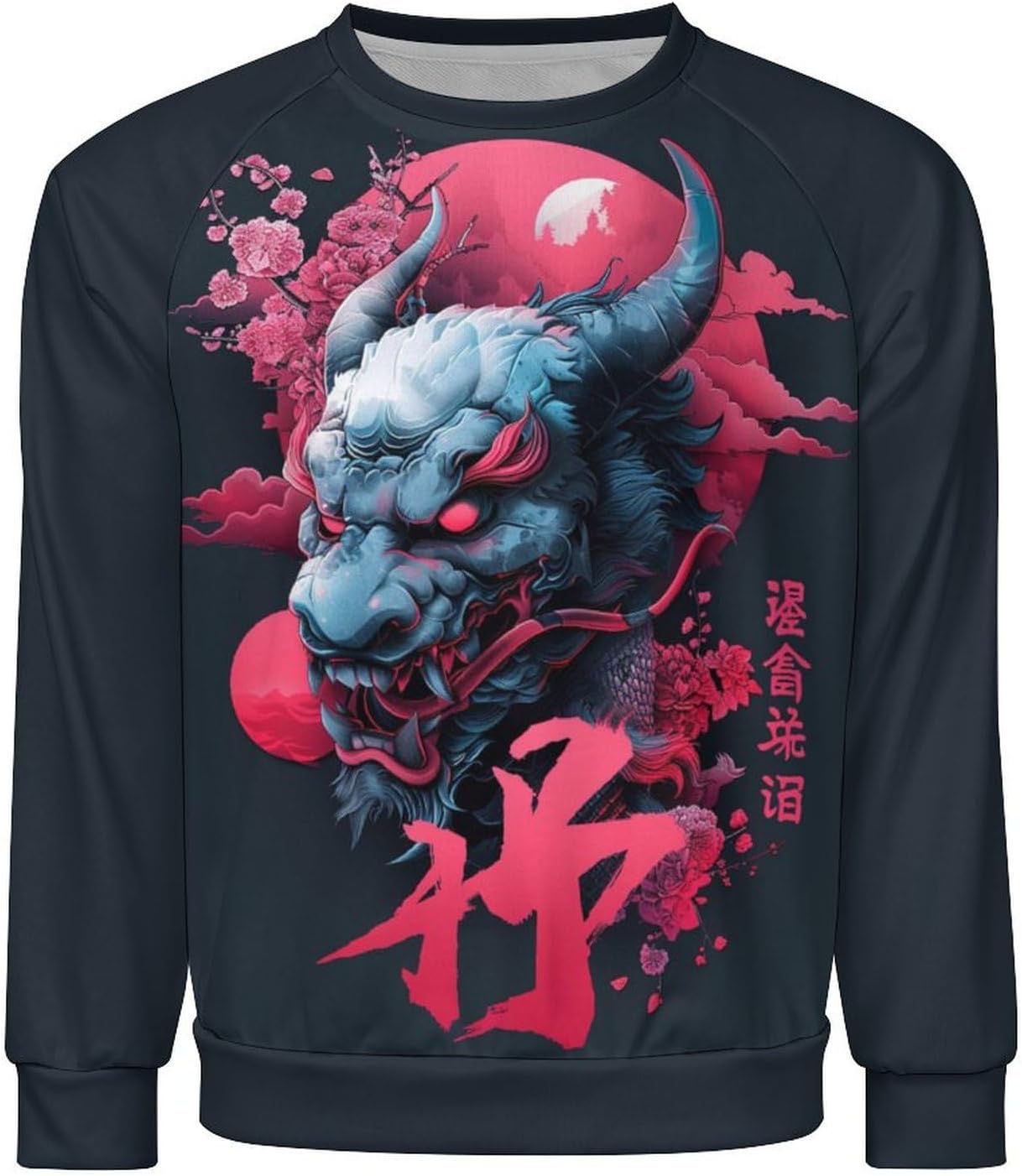 Japanese Art Dragon Print Hoodies for Men Y2K Long Sleeve Novelty Retro Streetwear Cool Workout Sweatshirt - Image 4