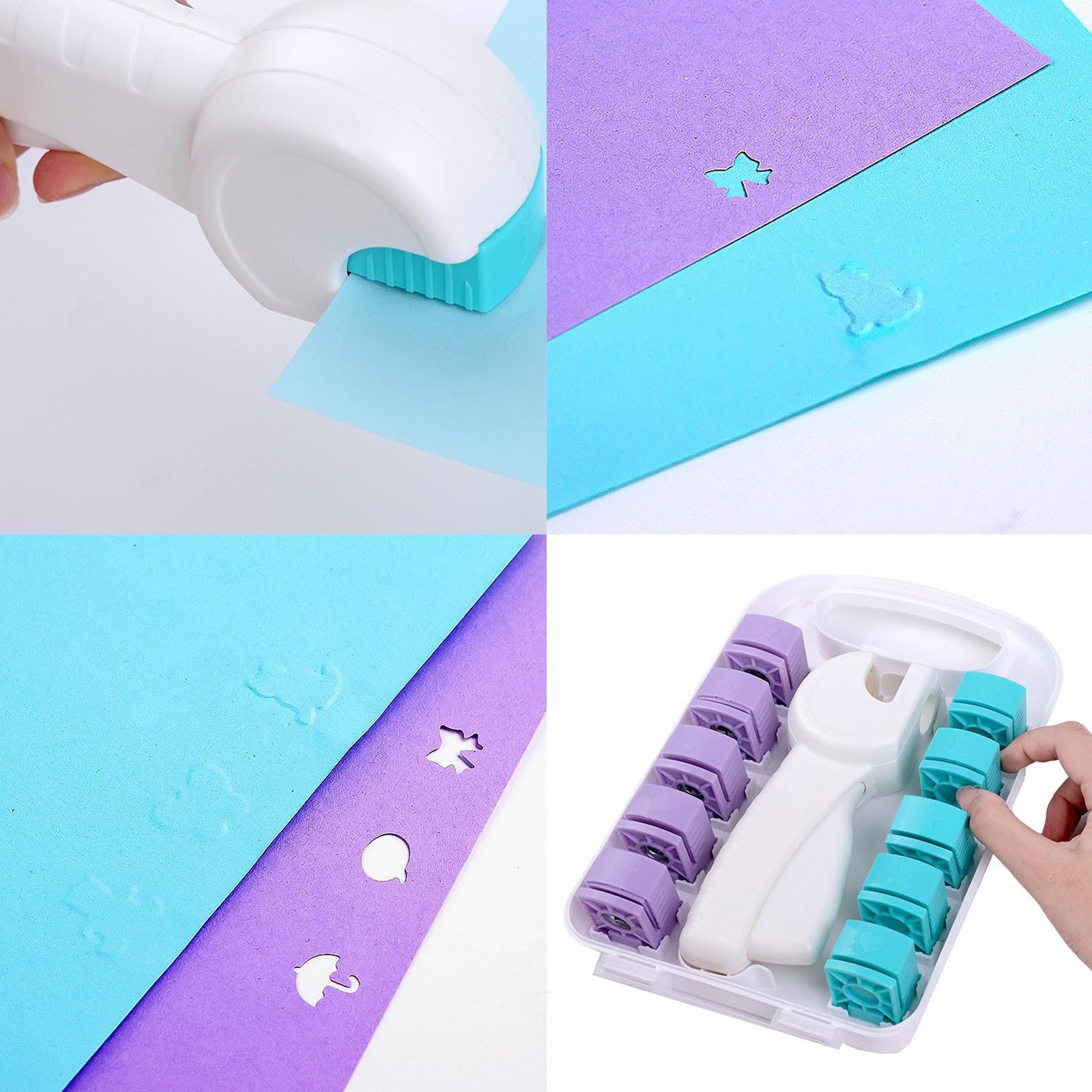Perforadora de papel profesional con patrón de encaje para manualidades, diseño ergonómico para proyectos de oficina escolar, troqueladora de papel de plástico con relieve