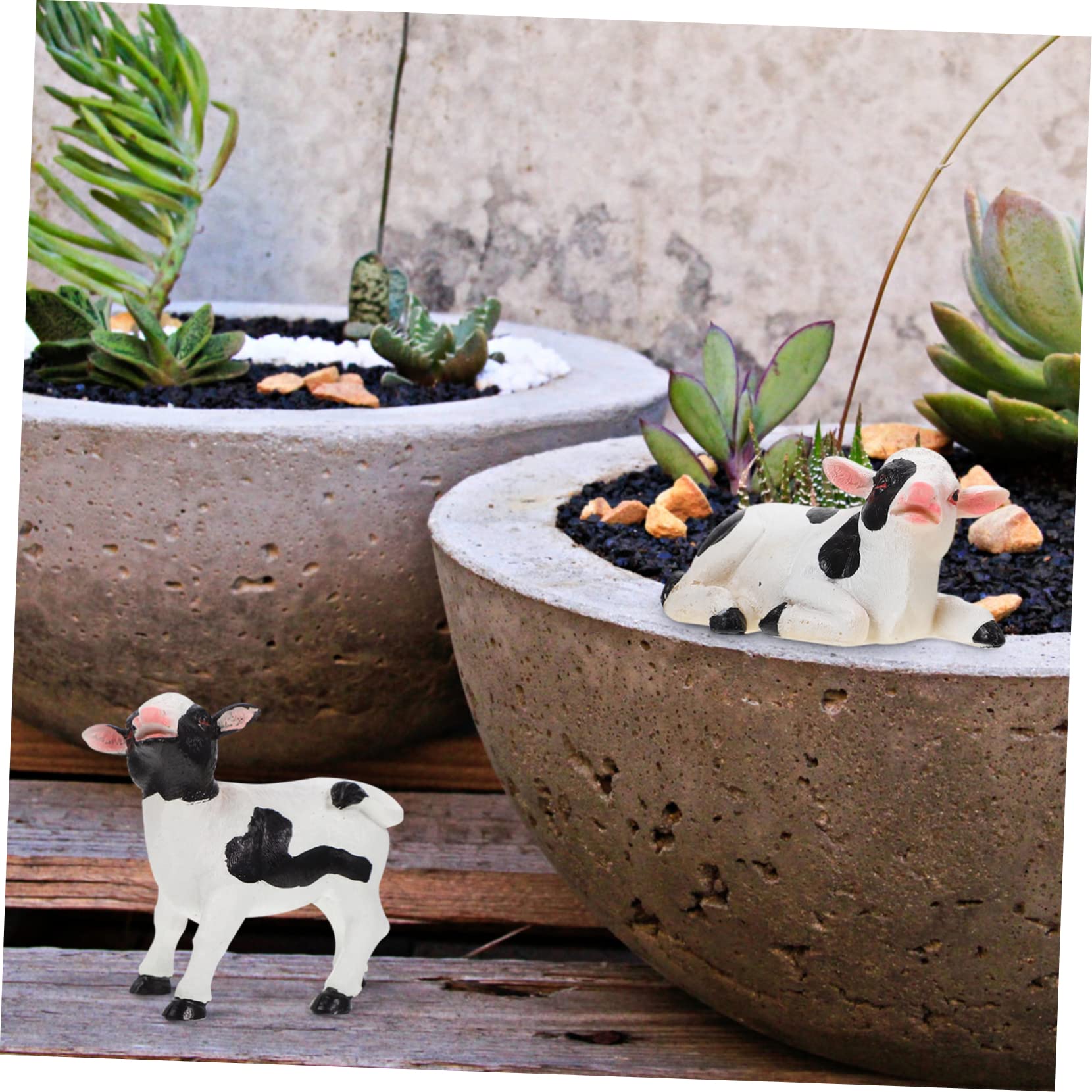 ペアー乳牛のデザイン置物