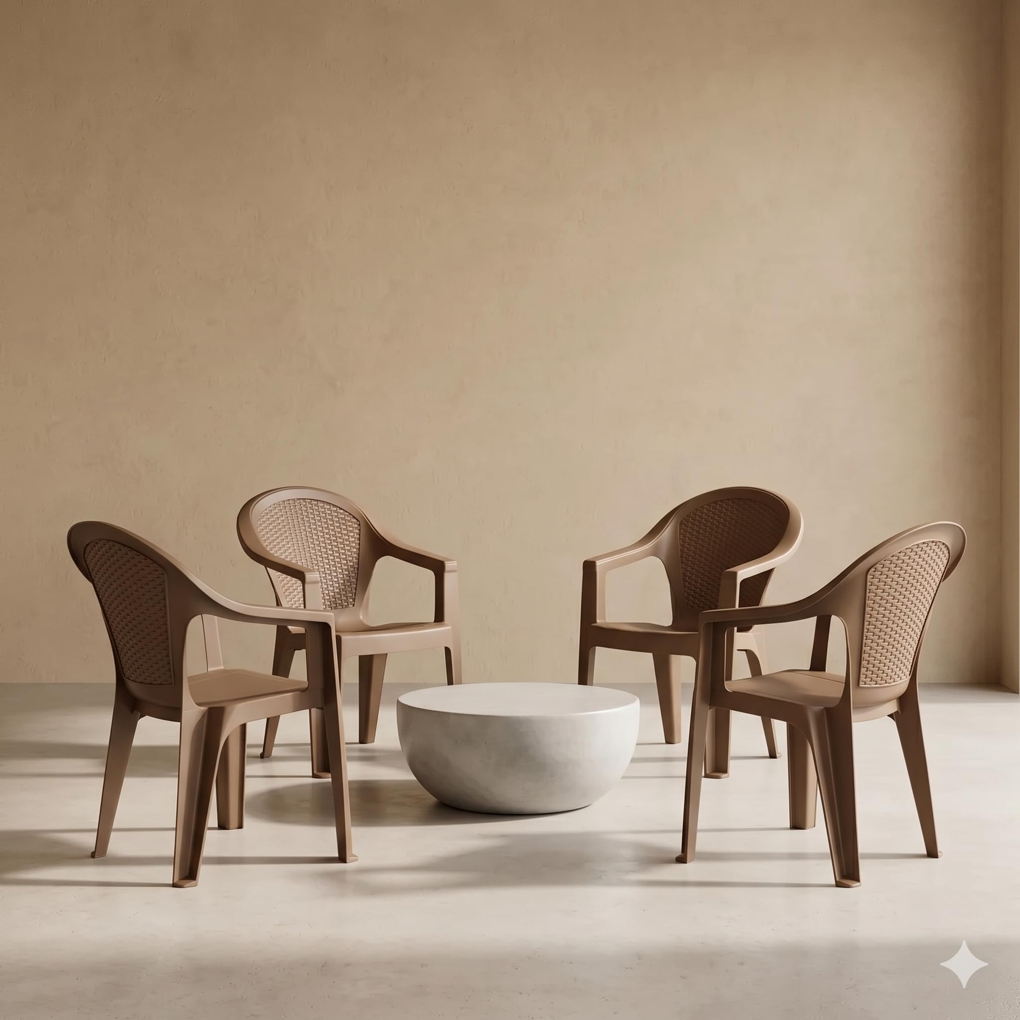 OAKNEST NEELKAMAL Exotica Plastic Mid-Back Armchair with Ergonomic