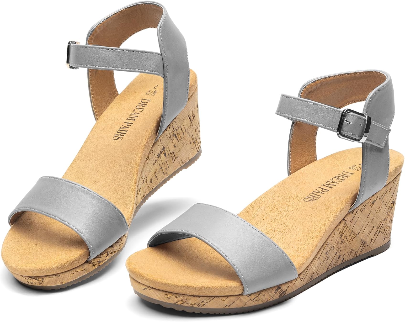 Women's Open Toe Buckle Ankle Strap Platform Wedge Sandals for Women Summer Dressy Shoes
