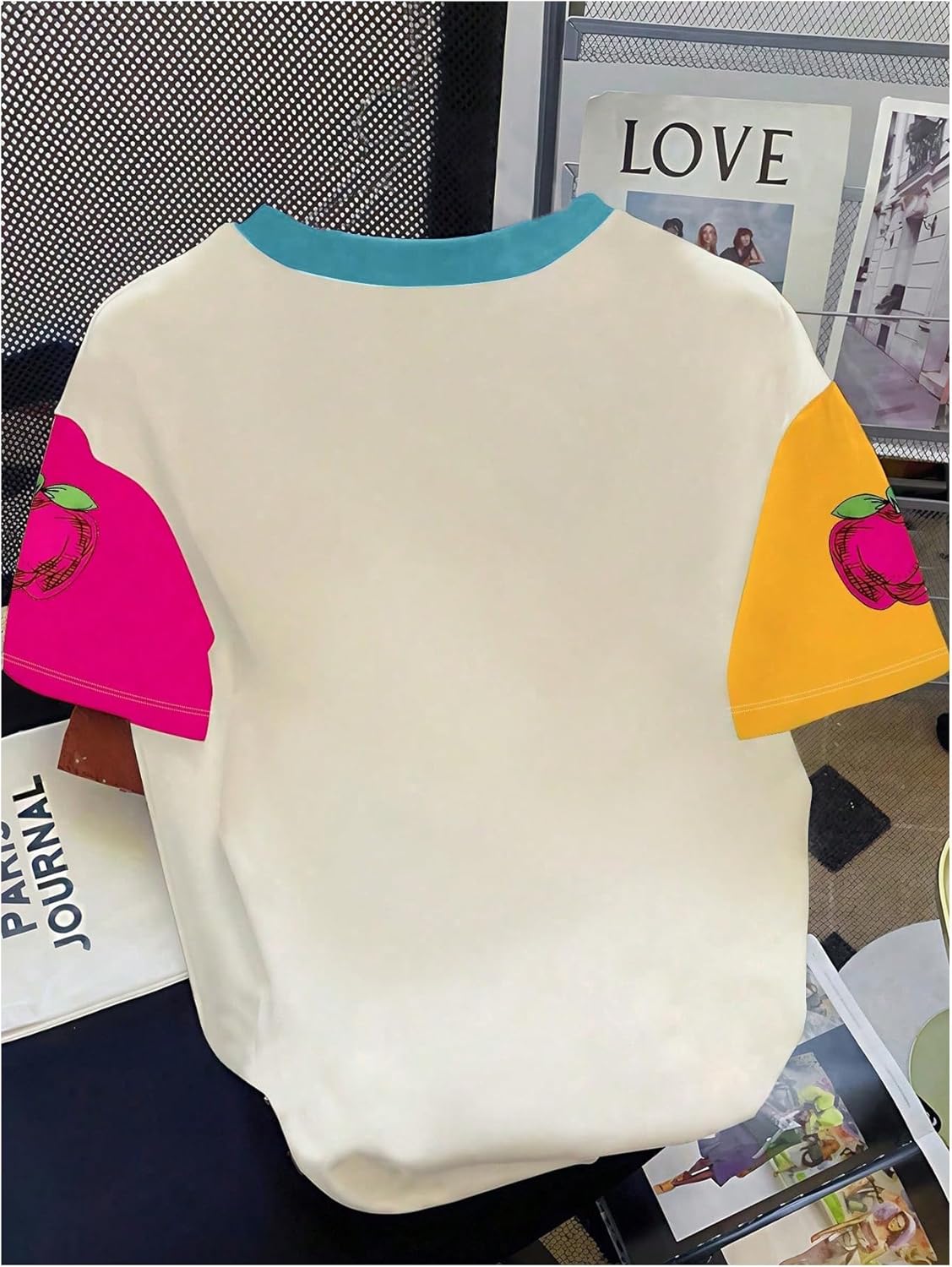 Women's Color Block Letter Graphic Tees Short Sleeve Slogan Print Summer T Shirts Tops Streetwear - Image 2