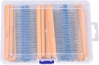 2600 Pieces 130 Values Resistor Kit, 1% 1 Ohm-3M Ohm 1/4W Metal Film Resistors Assortment with a Plastic Box for DIY, Experiment