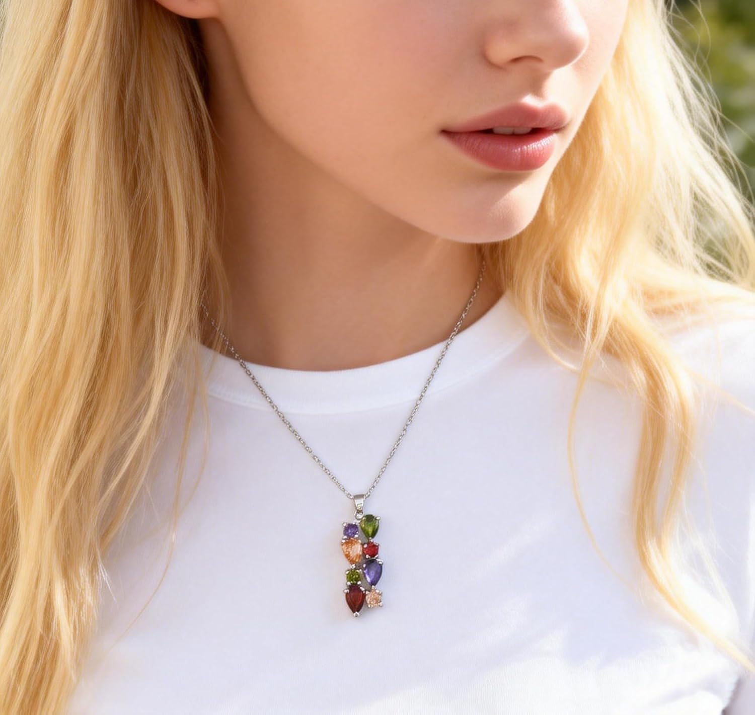 Cubic Zirconia Necklace for Women Imitation Diamond Pendant Fashion Pendant Chain Necklace Women Jewelry Gift Birthday Gifts Light Luxury Design Necklace - Image 3