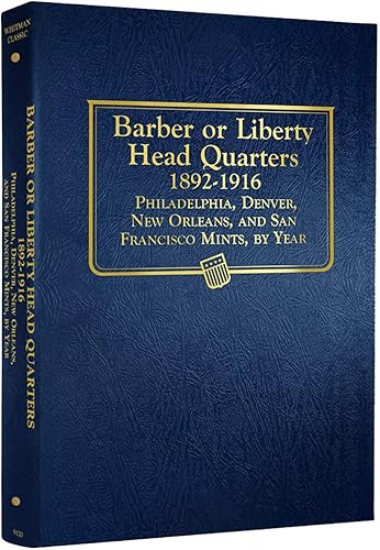 Whitman US Liberty Head (Peluquero) Álbum del cuarto 1892 - 1916 #9120