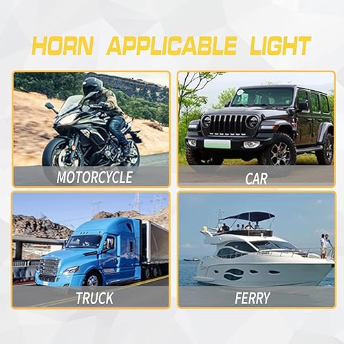 Miniatura 6 de QODOLSI Paquete de 2 bocinas de tren súper ruidosas de 300 dB, altavoz de alarma de seguridad de 12 V, kit de repuesto de caracol eléctrico