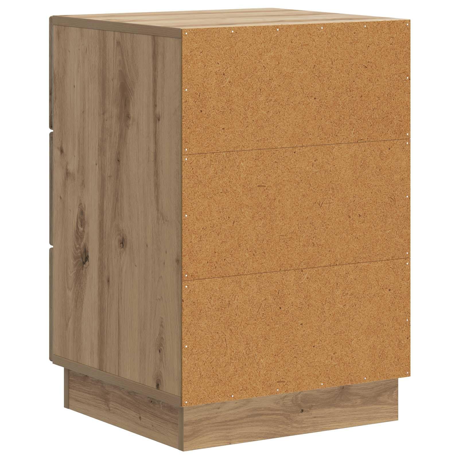 Mesita de noche de madera de roble Artisan, con 3 cajones, 43 x 41 x 63,5 cm, estilo vintage, con espacio de almacenamiento, para dormitorio, salón, pasillo y habitación infantil