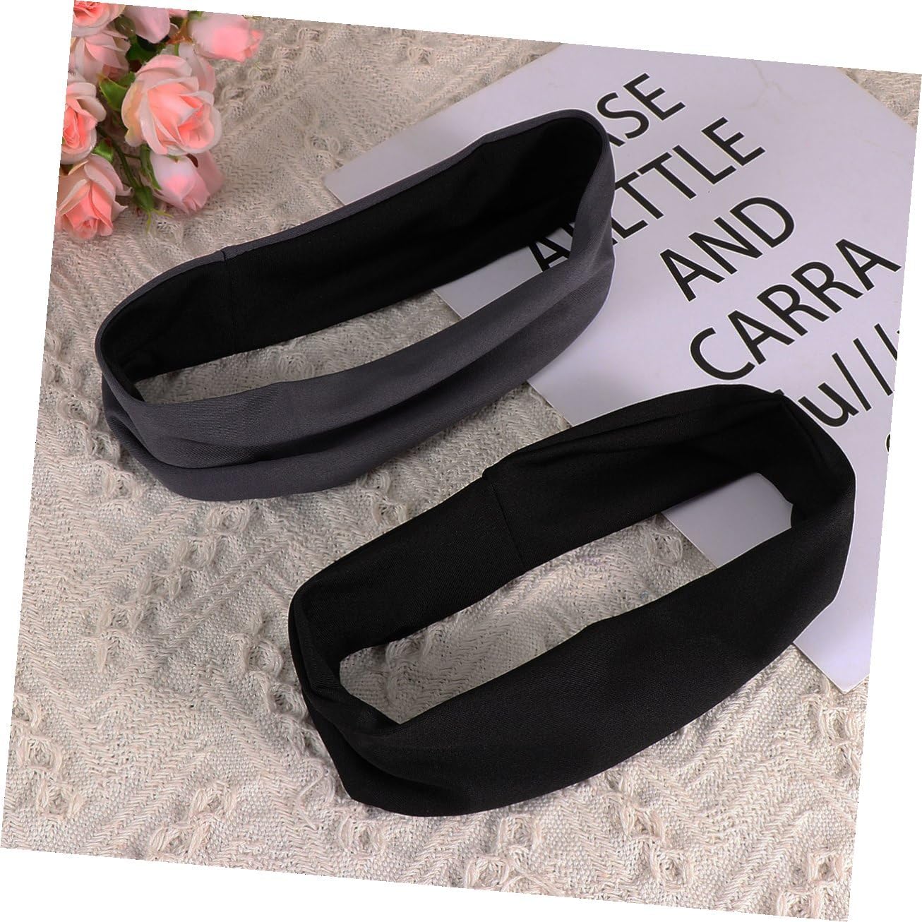 TOYANDONA Elastic Sports Headband Breathable Quick Dry Hair Accessories for Outdoor Activities Yoga Running Black