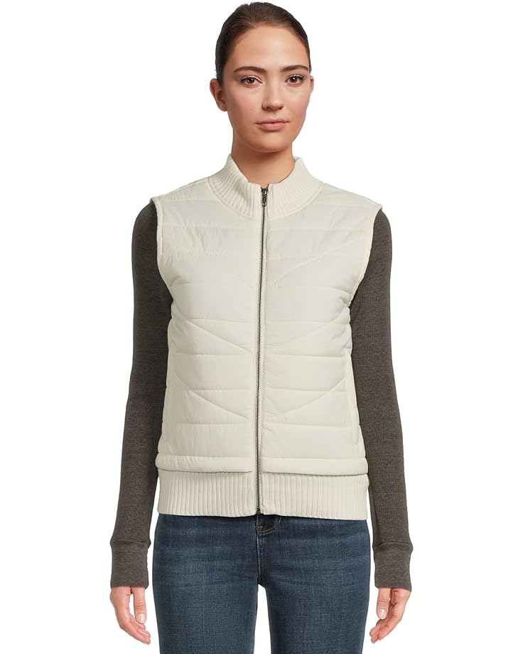 Liverpool Los Angeles Petite Sleeveless Quilted Front Full Zip Sweater Vest - Main View